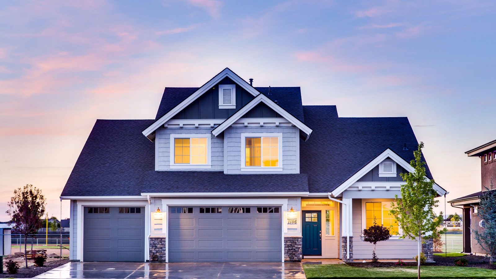 Original listing photo of the front exterior, no overlay