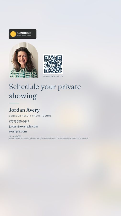Vertical agent end card sample with QR code