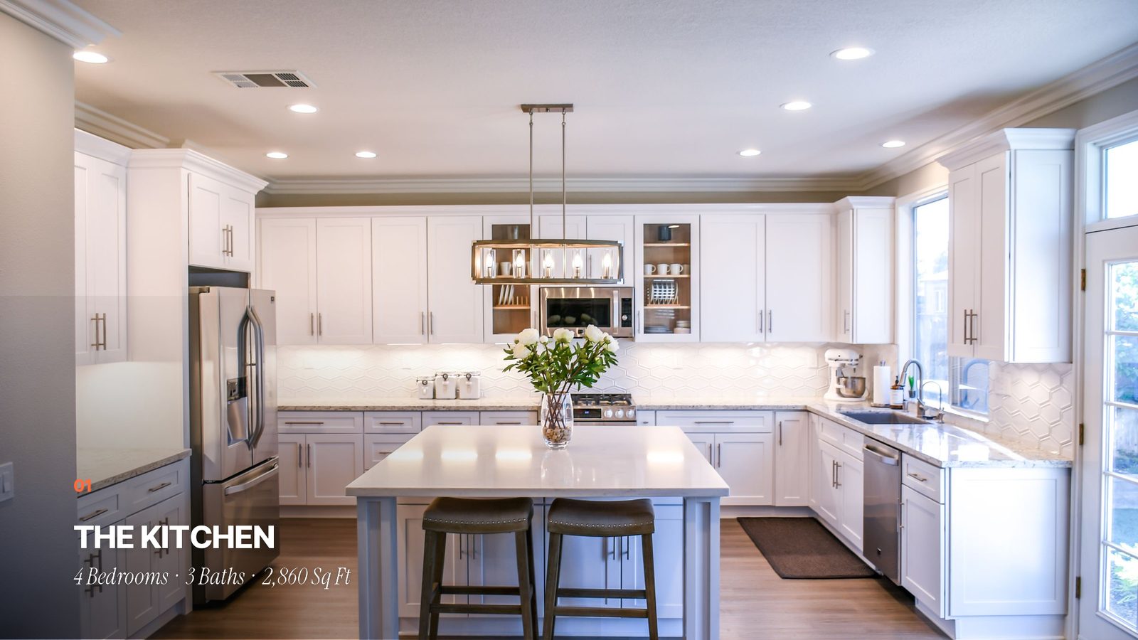 Modern Editorial overlay style on a kitchen frame